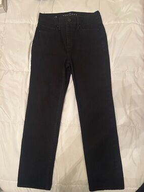 White House Black Market Black Ankle Straight Jeans sz 2